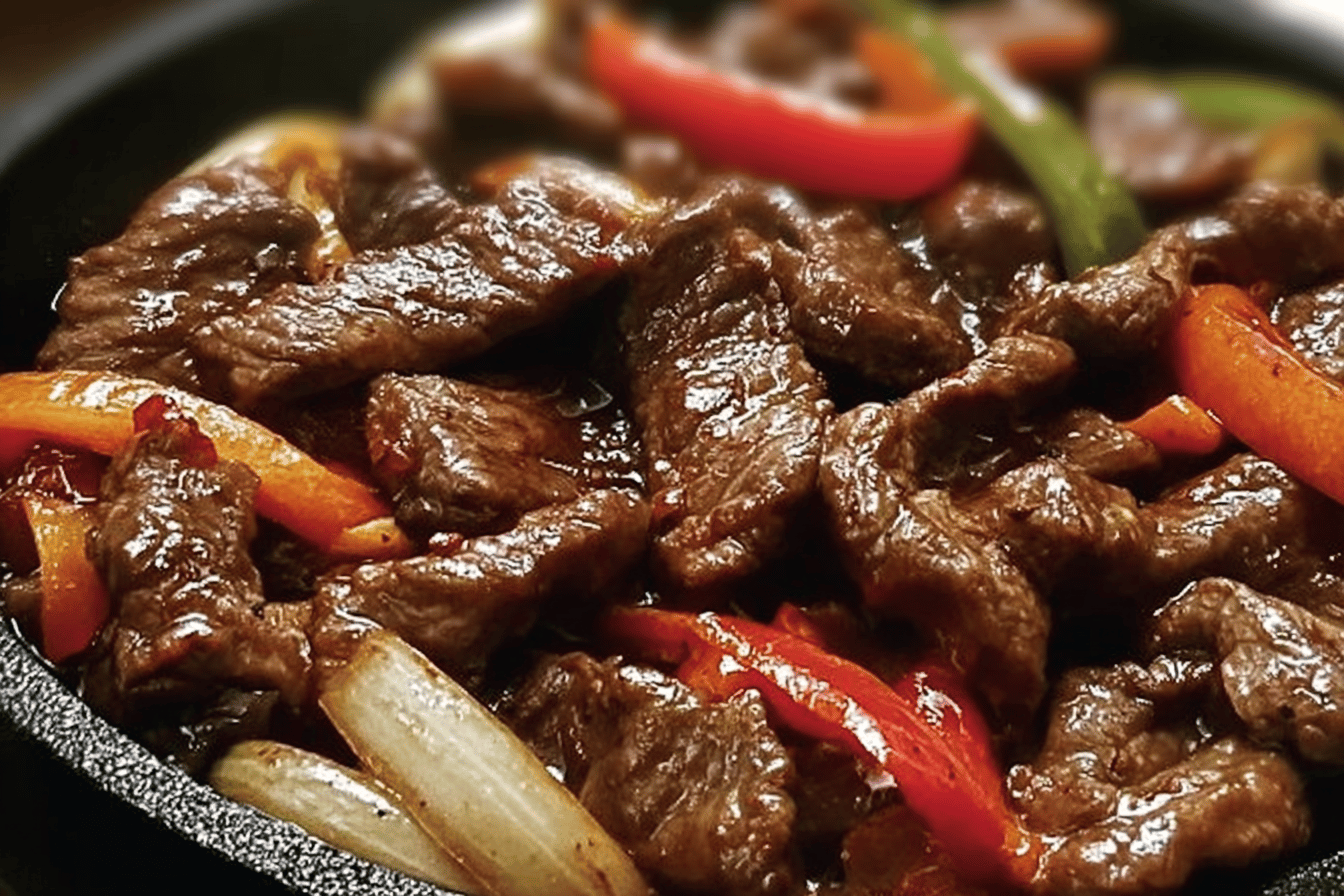 Sizzling Chinese Pepper Steak With Onions